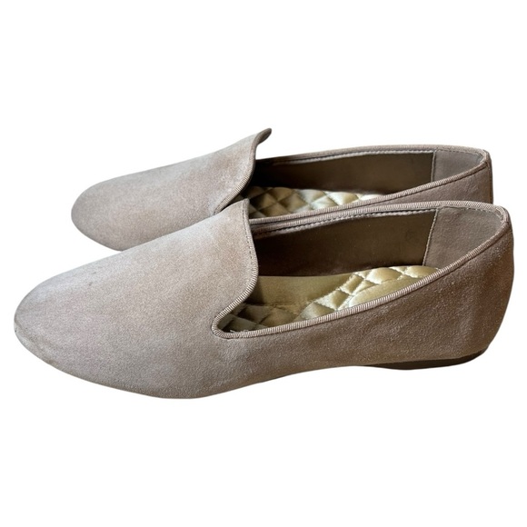 Birdies Shoes - Birdies Women’s  Starling Beige Suede Leather Loafers, Flat Size 6